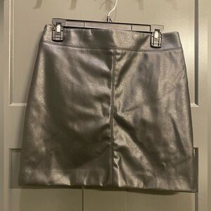 H&M Black Leather Mini Skirt - Size 6